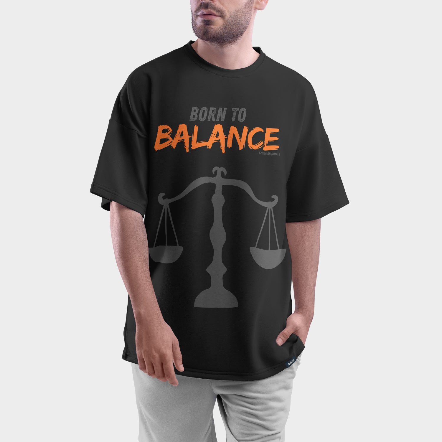 Born to Balance Libra Tee | Men's Oversized Graphic T-Shirt