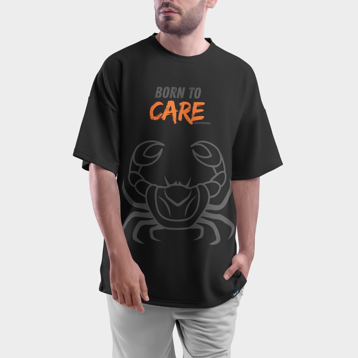 Born to Care Cancer Tee | Men's Oversized Graphic T-Shirt
