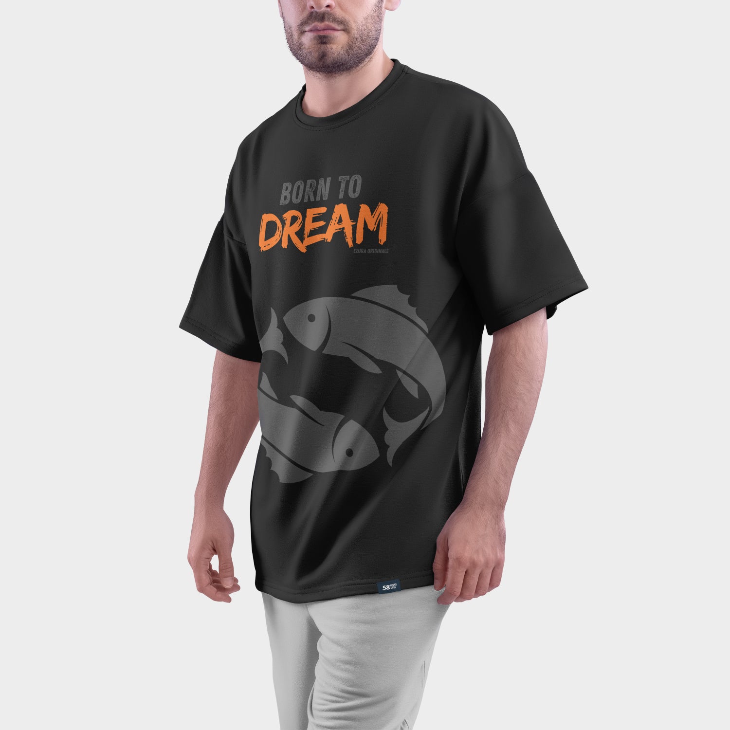 Born to Dream Pisces Tee | Oversized Graphic T-Shirt for Men