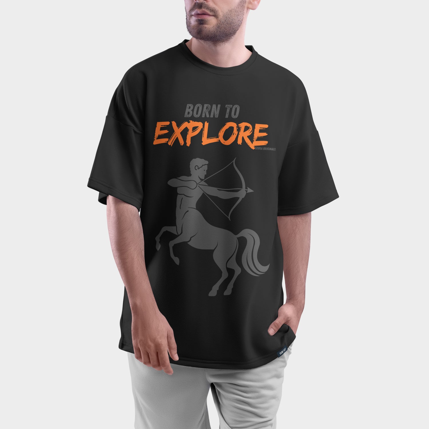 Born to Explore Sagittarius Tee | Men's Oversized Graphic T-Shirt