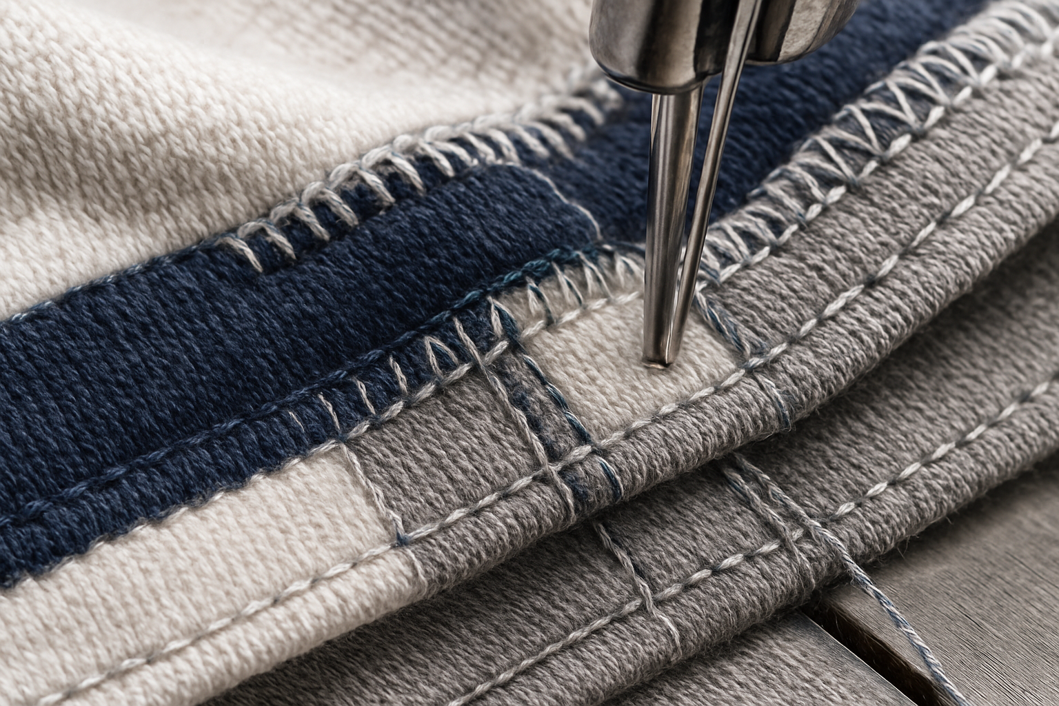 stiching tshirt with high details to the fabric