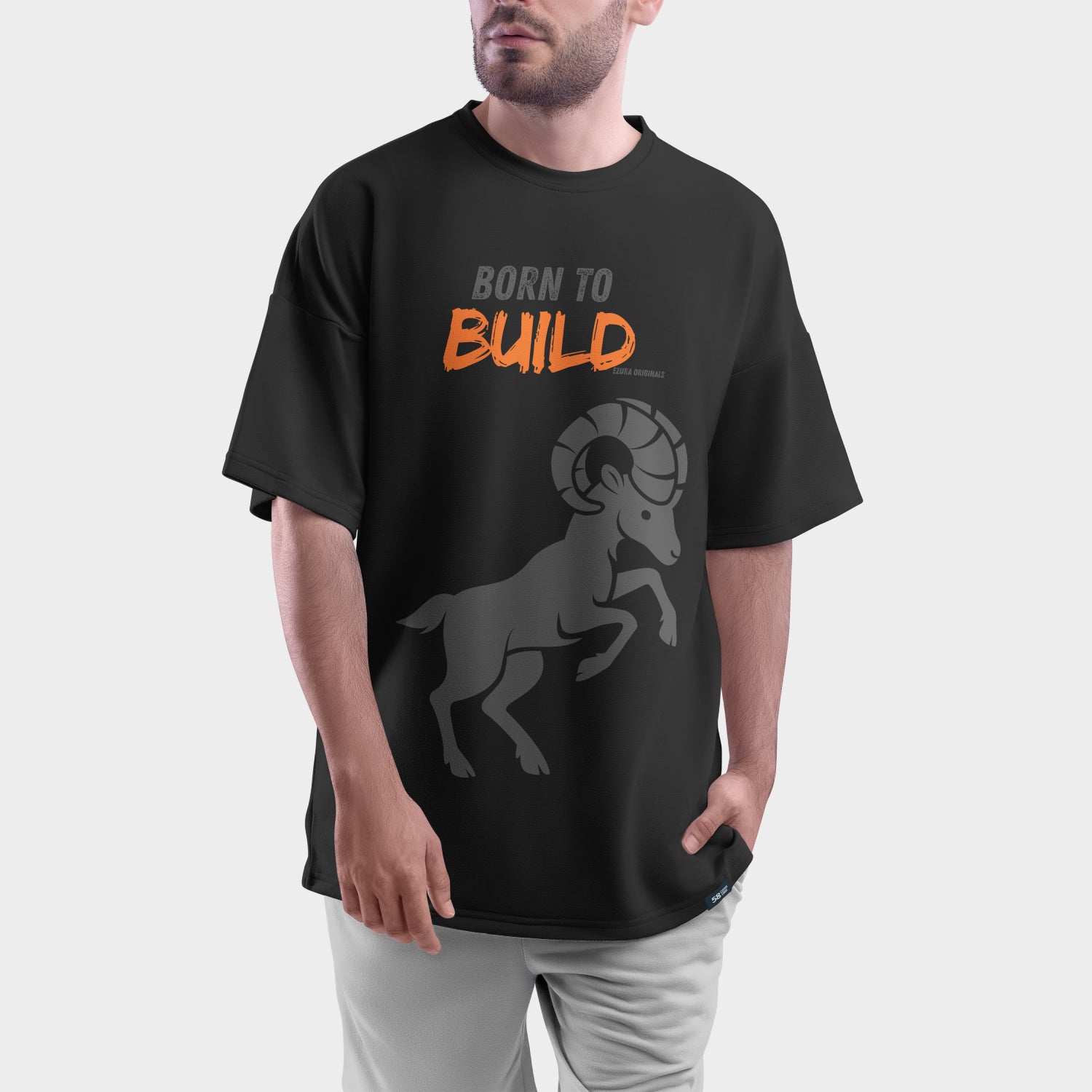 Born to Build Aries Tee | Men's Oversized Graphic T-Shirt