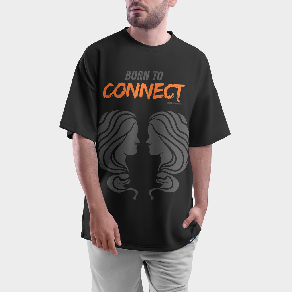 Born to Connect Gemini Tee | Men's Oversized Graphic T-Shirt