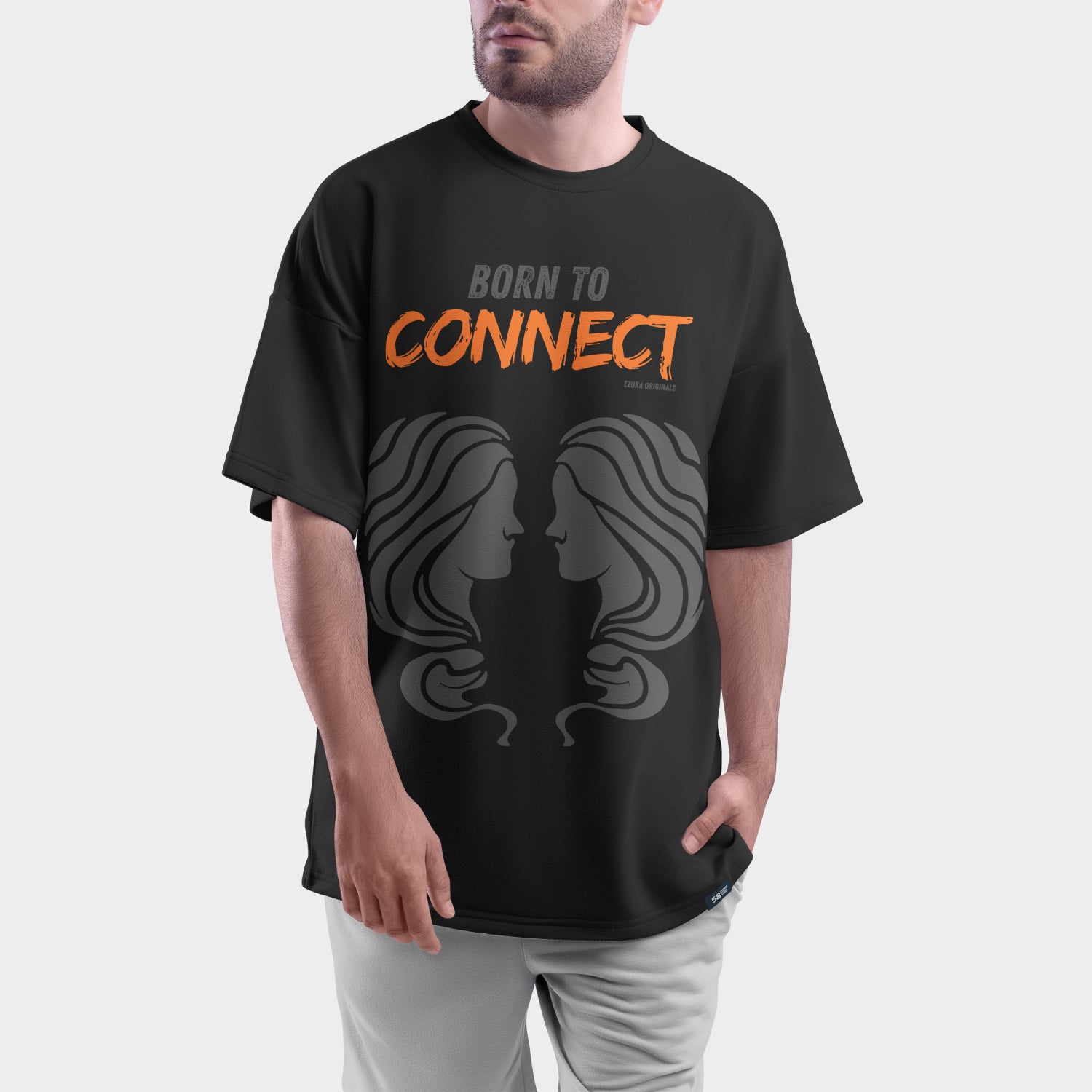 Born to Connect Gemini Tee | Men's Oversized Graphic T-Shirt