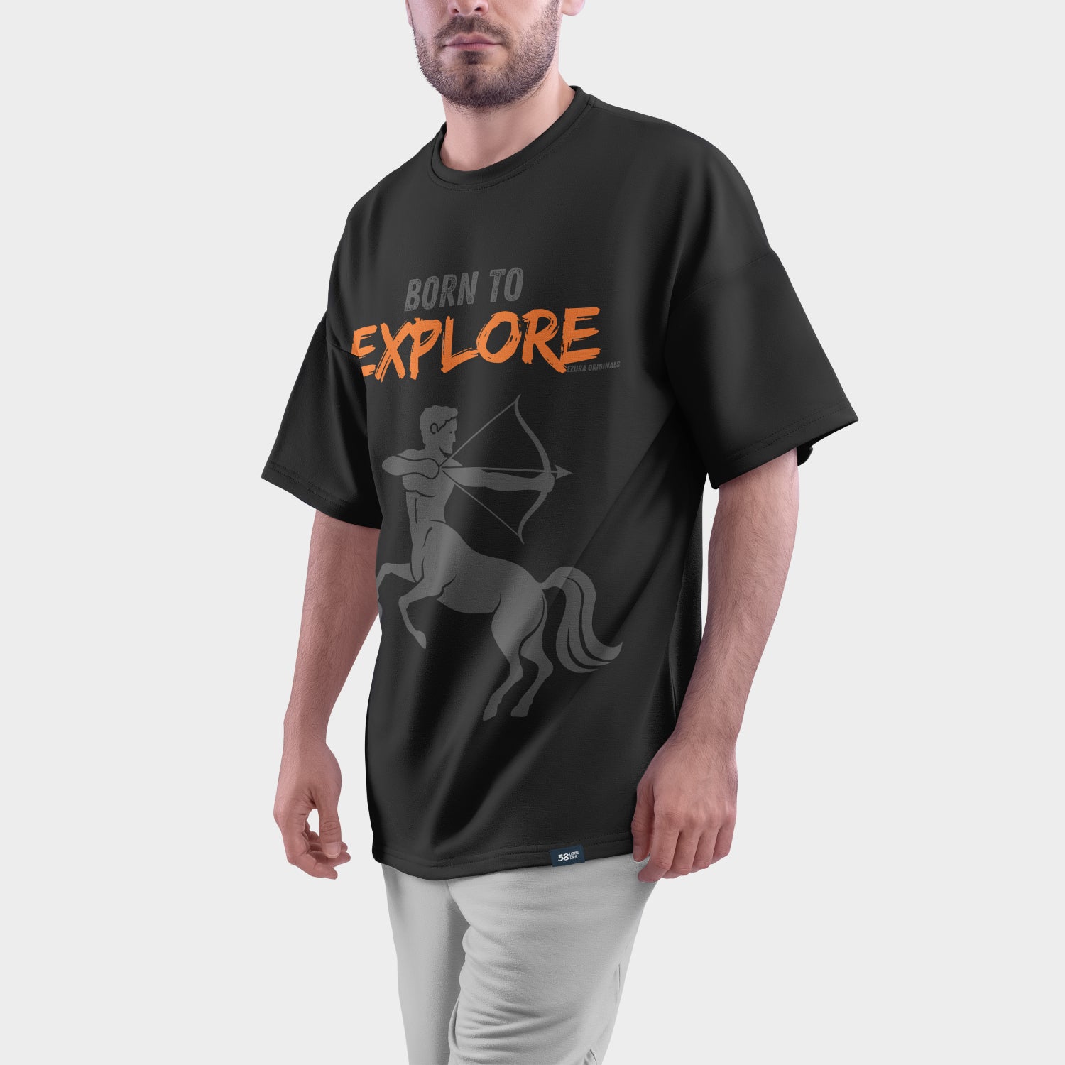 Born to Explore Sagittarius Tee | Men's Oversized Graphic T-Shirt
