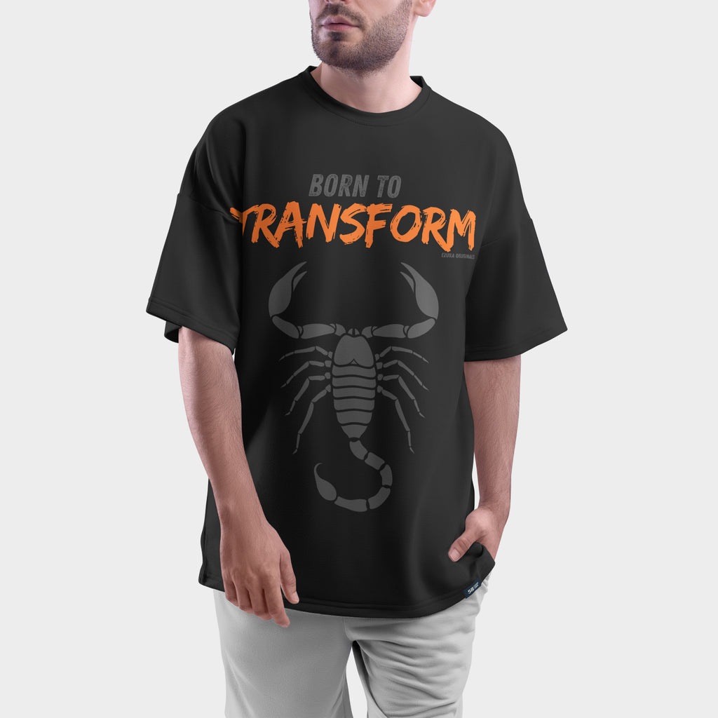 Born to Transform Scorpio Tee | Men's Oversized Graphic T-Shirt